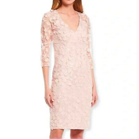 Eliza J Dresses & Skirts - NWT Eliza J Blush Pink 3D Embroidered Applique Flowers Dress Size 6
